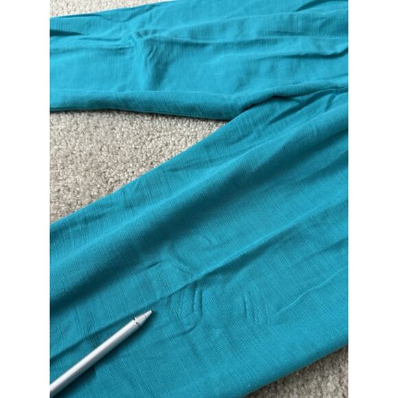 Mid Length Teal Kurta Shalwar Linen Stitched Traditional Women Dress Pant Large - Picture 11 of 16